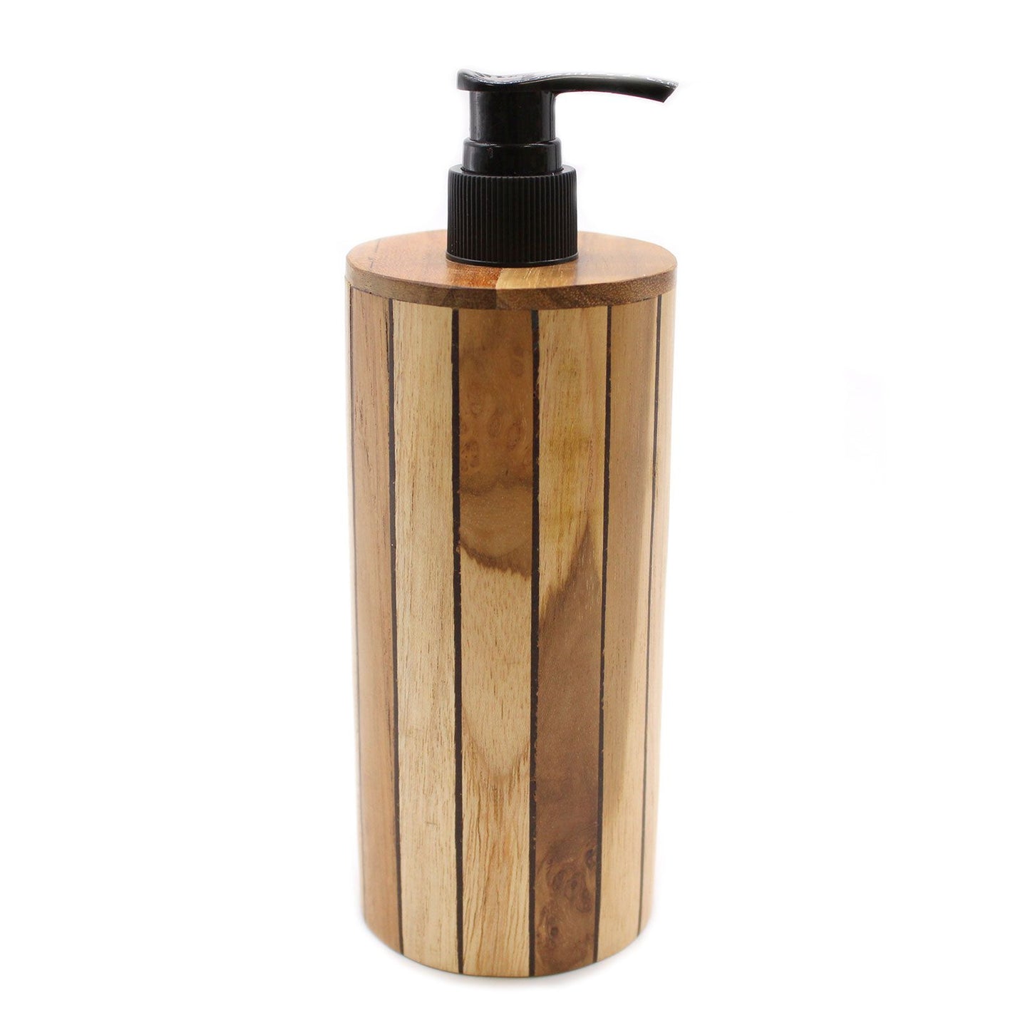Natural Teakwood Soap Dispenser - Round from our luxury teakwood soap dispensers collection