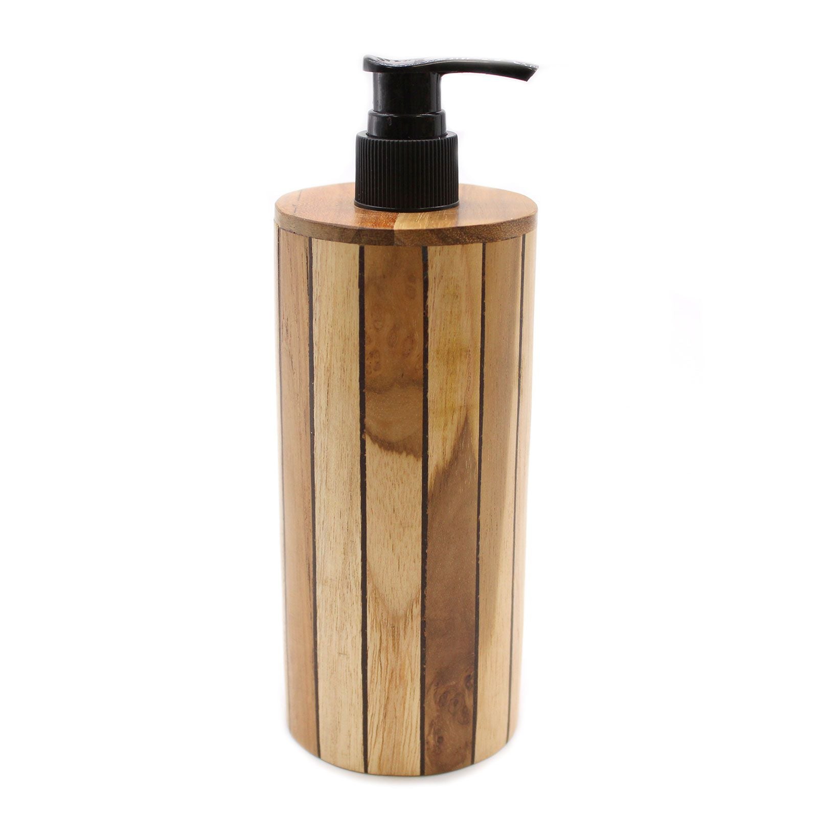 Natural Teakwood Soap Dispenser - Round from our luxury teakwood soap dispensers collection