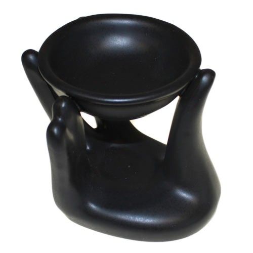 Helping Hand Oil Burner - Black lifestyle product photo on neutral background
