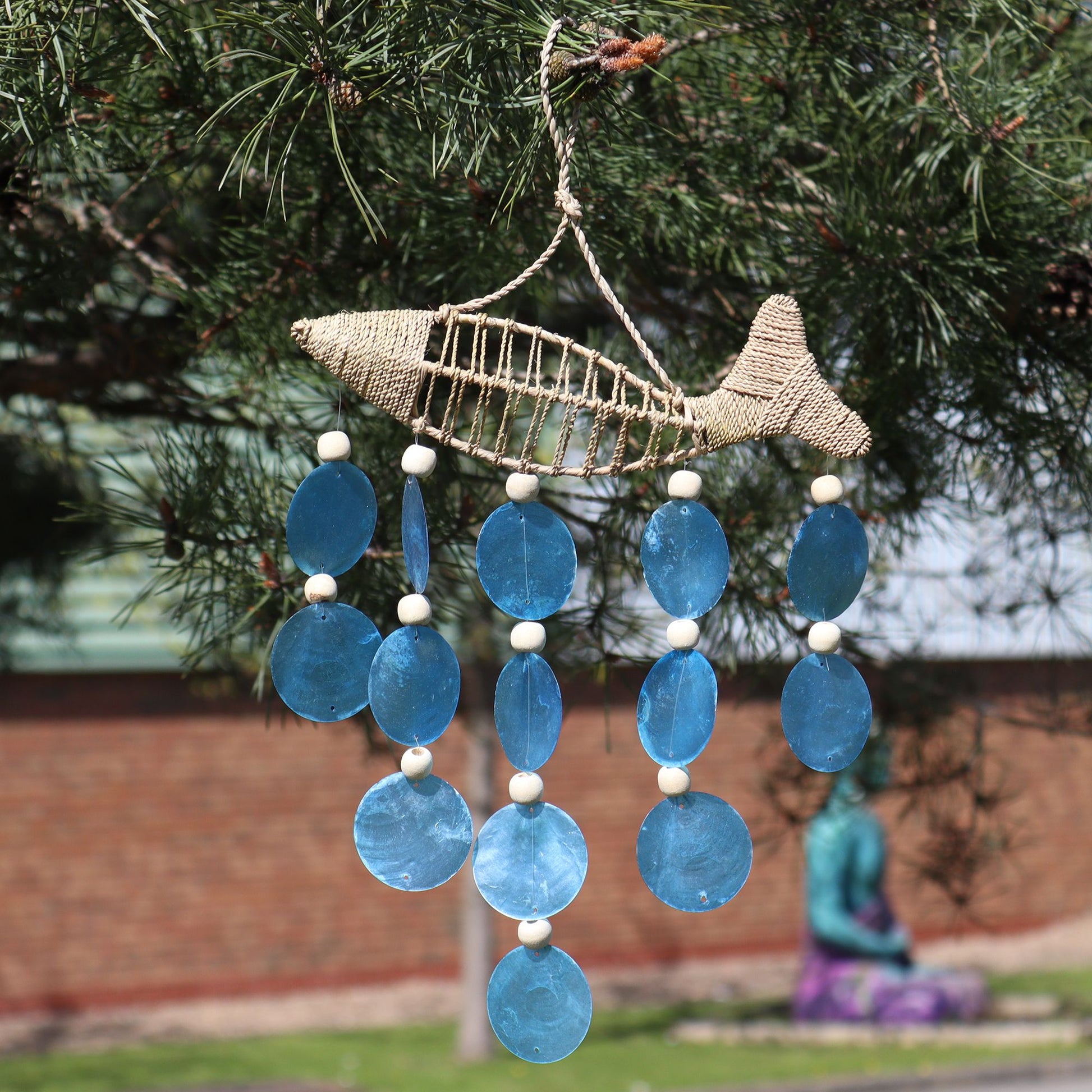 String Fish and Blue Copis Drop from our luxury driftwood chime collection