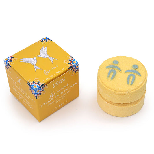 Set of Zodiac Bath Fizzers with Horoscope - Gemini lifestyle product photo on neutral background