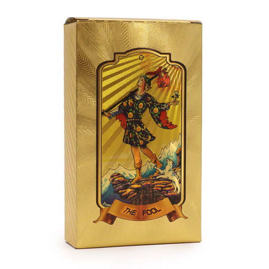 Golden Tarot Cards lifestyle product photo on neutral background