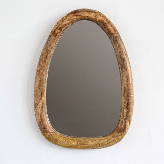 Photo 1 of Set Of 3 Pebble Shaped Mirrors - Light Wood Finish On Wood featuring authentic premium craftsmanship.