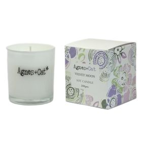 Detailed close up view highlighting the high quality craftsmanship and individual features of the agnes cat votive candle velvet moon509