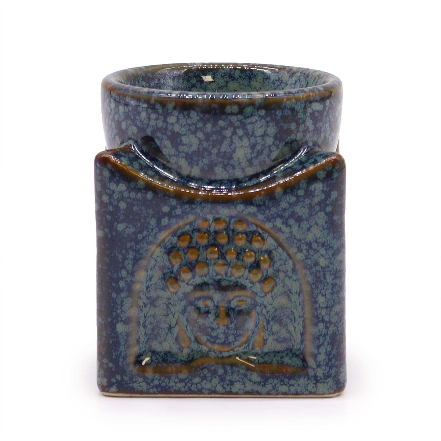 Square Buddha Burner - Dusty Blue from our luxury classic buddha oil burners collection