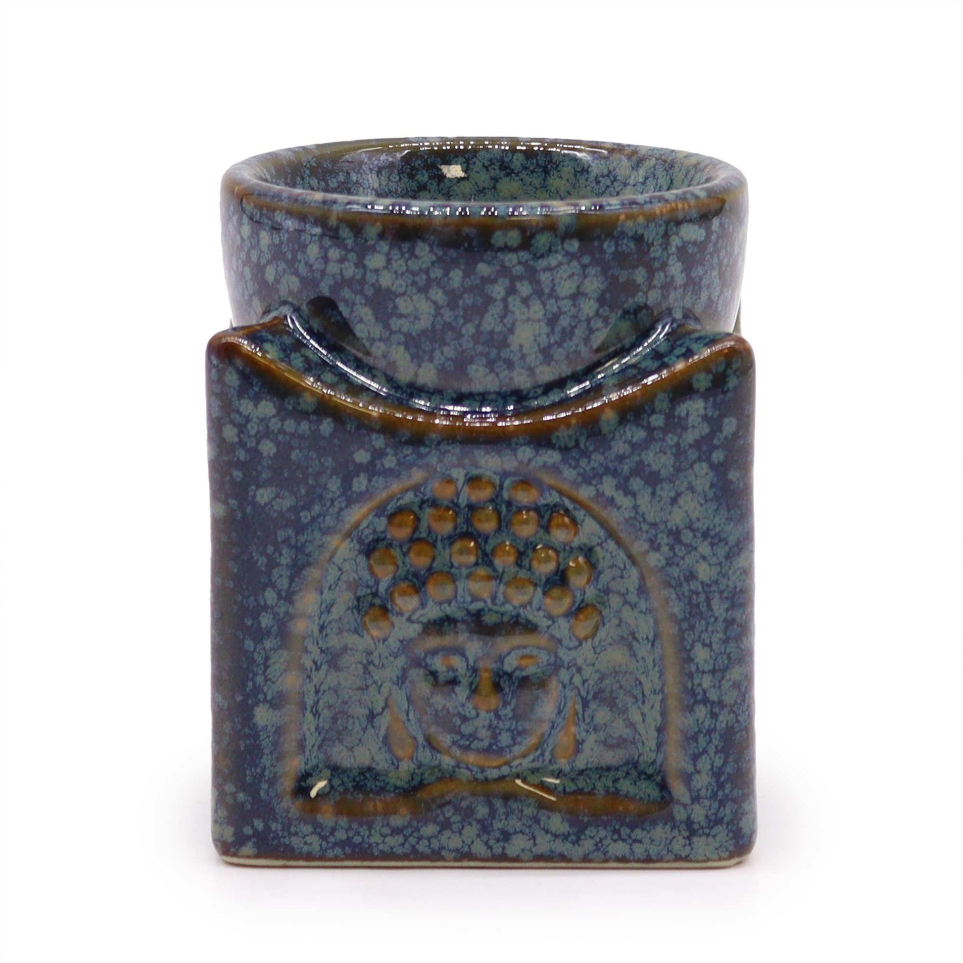 Square Buddha Burner - Dusty Blue from our luxury classic buddha oil burners collection
