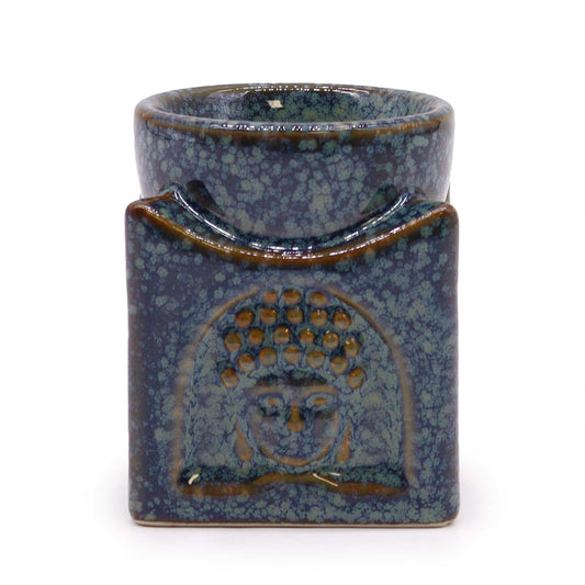Square Buddha Burner - Dusty Blue from our luxury classic buddha oil burners collection