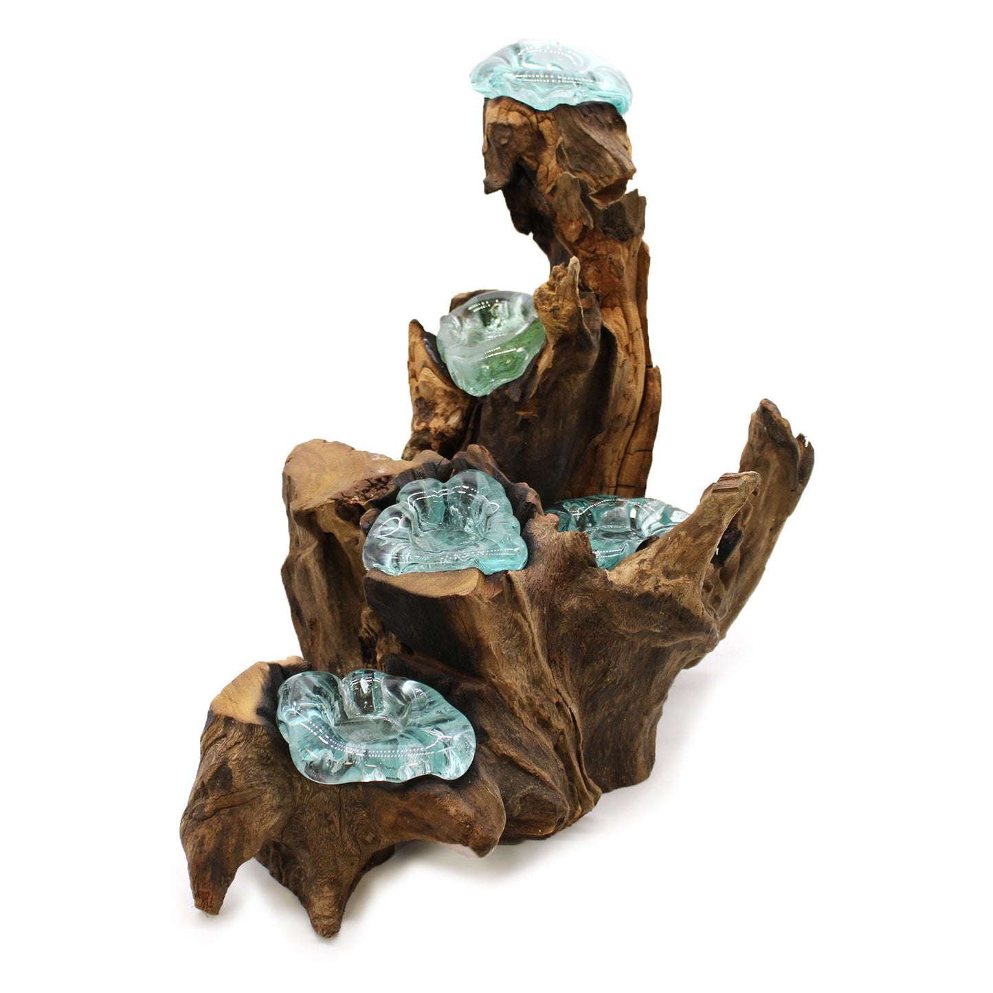 Photo 9 of Molten Glass Five Candle Holder On Wood Luxury Decor featuring authentic premium craftsmanship.