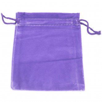 Quality Velvet Pouch - Purple 10x12cm lifestyle product photo on neutral background