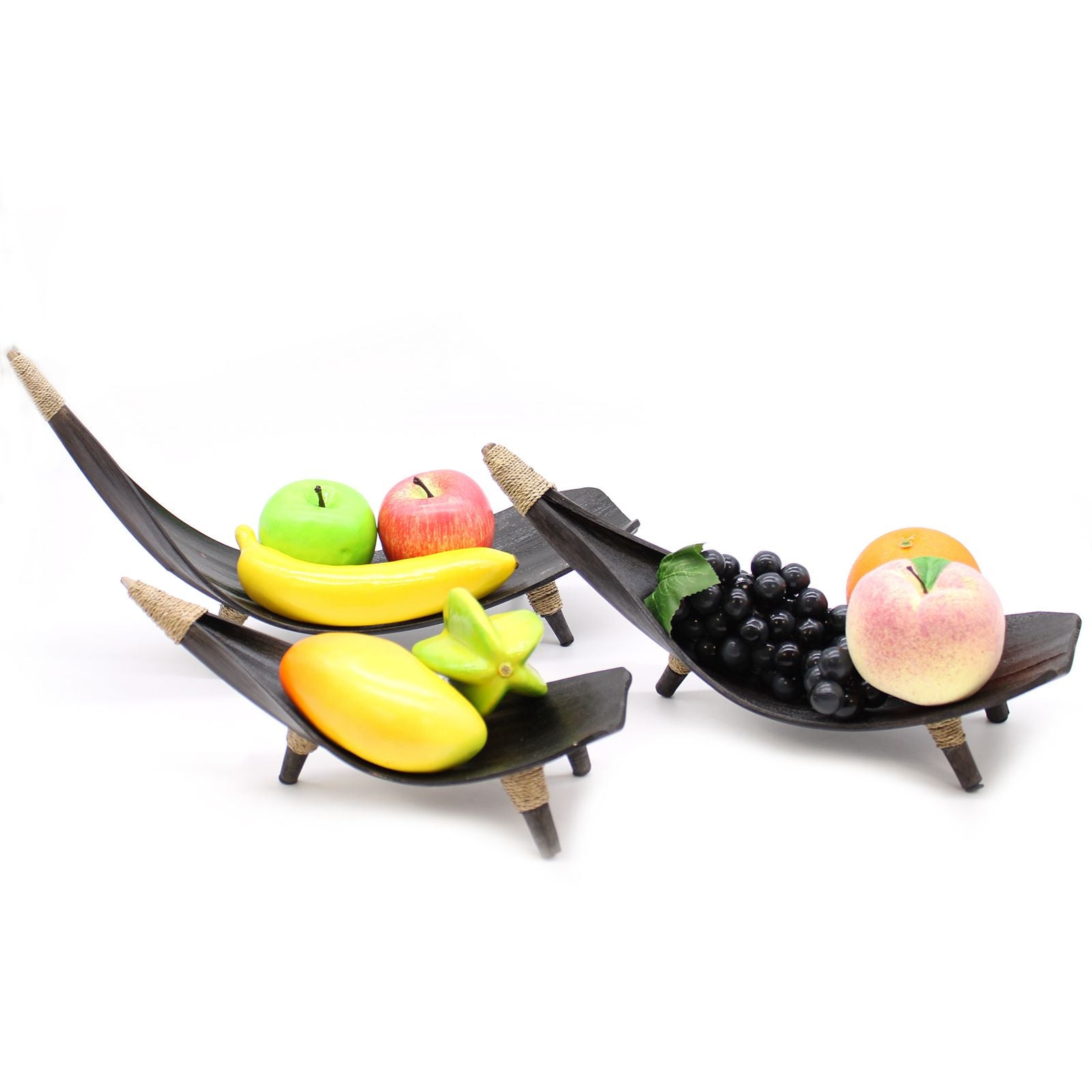 Coconut Leaf Fruit Bowl Set - Chocolate from our luxury coconut leaf fruit bowl sets & tea stands collection