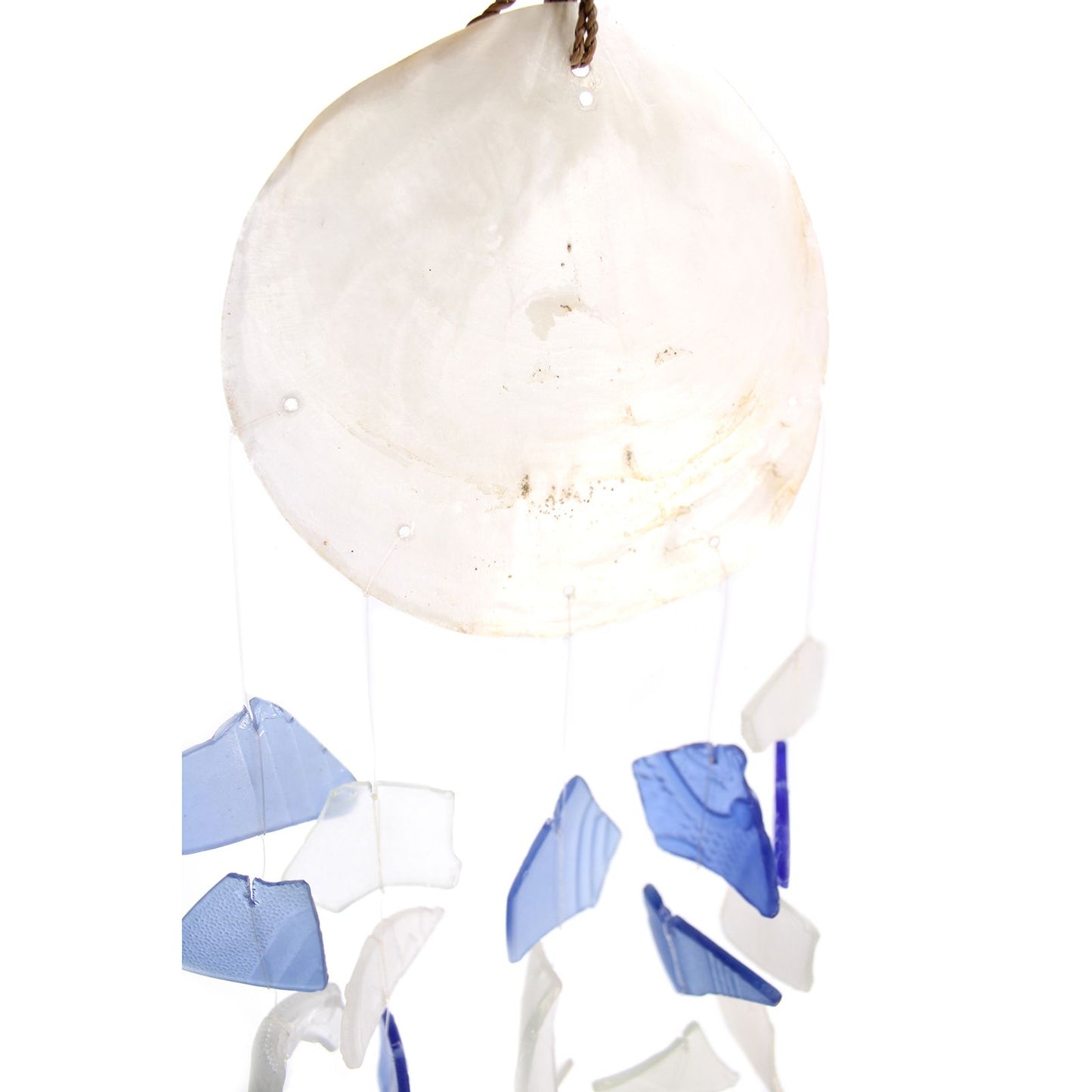 Copis & Glass Drop - Blue & White Glass from our luxury recycled glass wind chimes collection