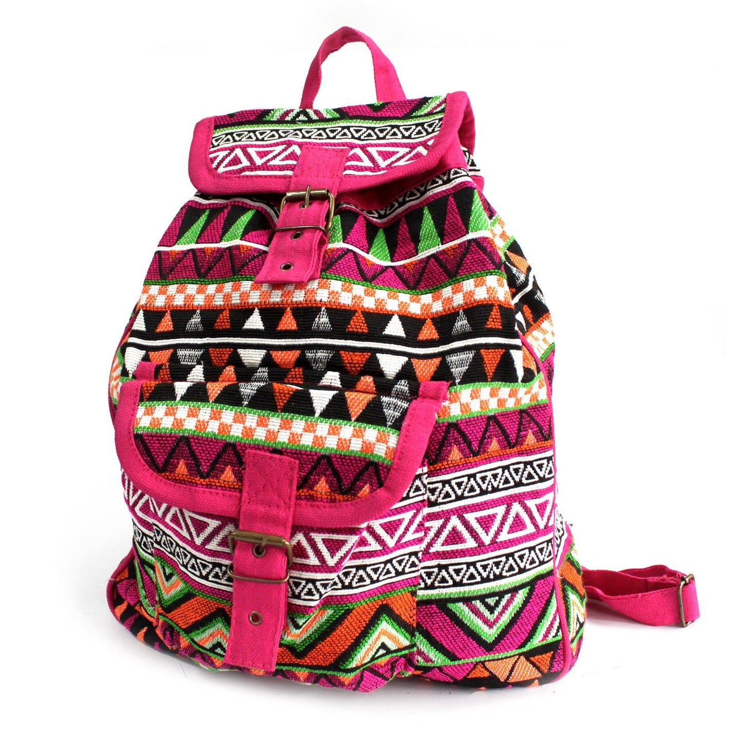 Jacquard Bag - Pink Backpack lifestyle product photo on neutral background