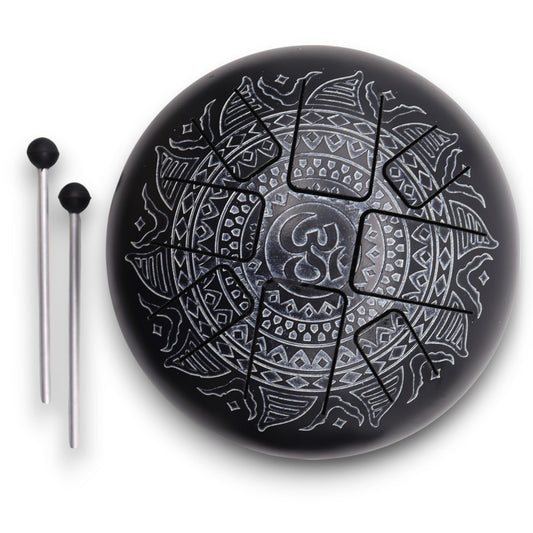 Photo 1 of Med Hapi Drum Om Mandala Engraved- 22x15cm Meditation Drum featuring authentic premium craftsmanship.