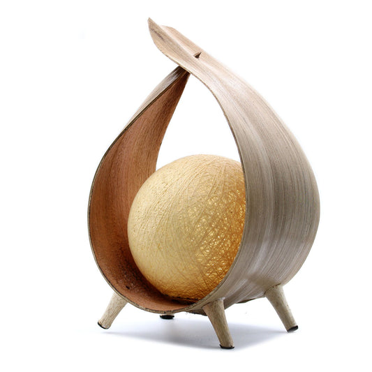 Natural Coconut Lamp - Natural Wrapover lifestyle product photo on neutral background
