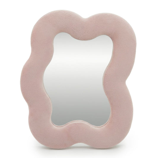 Photo 1 of Soft Squiggly Mirror – Square Pebble – Rose Blush Wall Mi... featuring authentic premium craftsmanship.