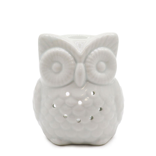 Classic White Oil Burner - Tall Owl from our luxury classic white oil burners collection