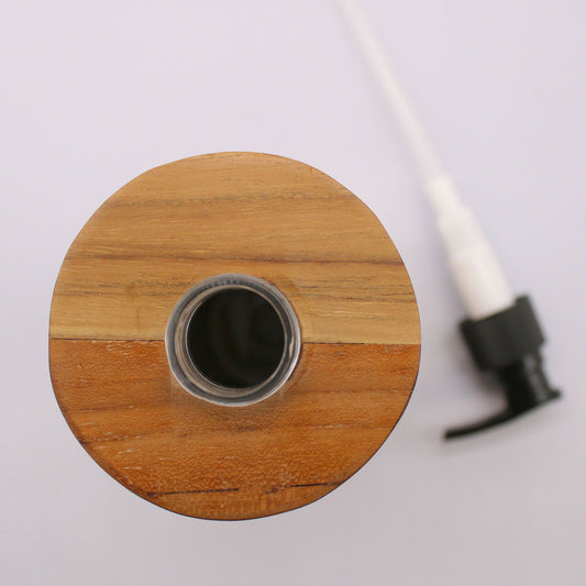 Natural Teakwood Soap Dispenser - Round from our luxury teakwood soap dispensers collection