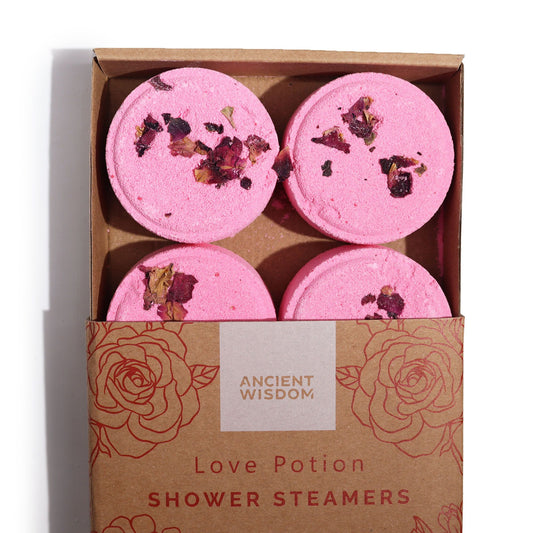 Zen Shower Steamers - Therapy Wellness Gift Set - Love Potion lifestyle product photo on neutral background