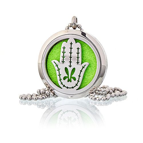 Aromatherapy Diffuser Necklace - Hand of Fatima 30mm from our luxury aromatherapy diffuser necklaces collection