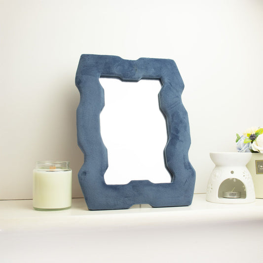 Photo 1 of Soft Squiggly Mirror – Chunky Frame – Royal Blue Wall Mirror featuring authentic premium craftsmanship.