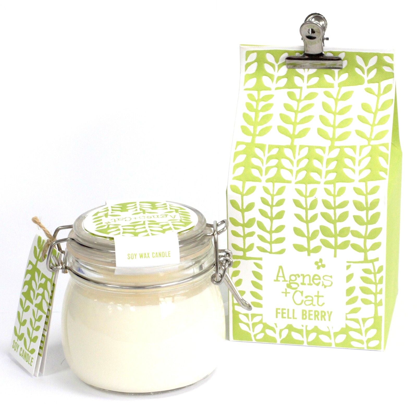 Luxury presentation of the agnes cat kilner jar candle fell berry641 showing the premium artisan packaging and complete set contents