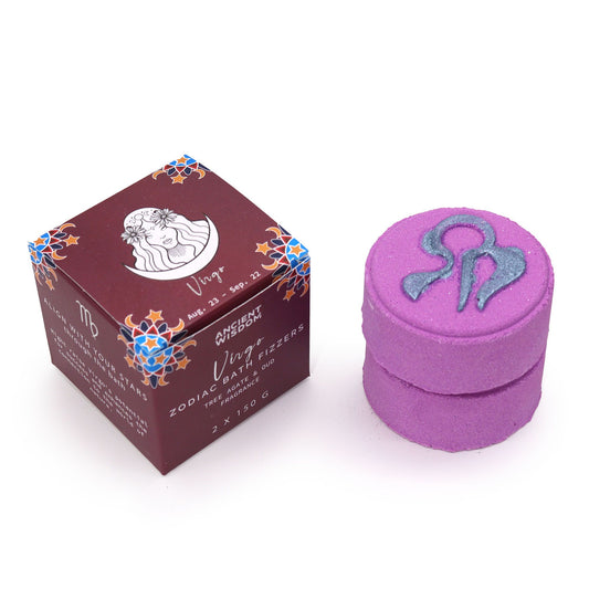 Set of Zodiac Bath Fizzers with Horoscope - Virgo lifestyle product photo on neutral background