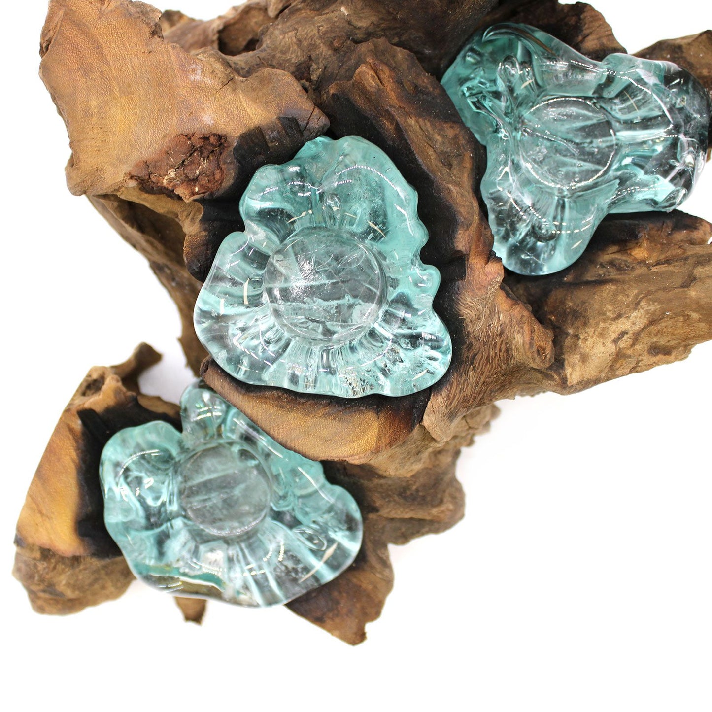 Photo 3 of Molten Glass Five Candle Holder On Wood Luxury Decor featuring authentic premium craftsmanship.