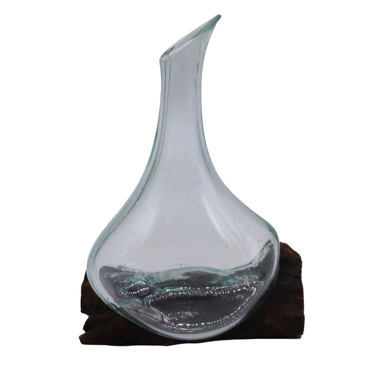 Photo 2 of Molten Glass Mini Decanter On Wood 20cm Luxury Decor featuring authentic premium craftsmanship.