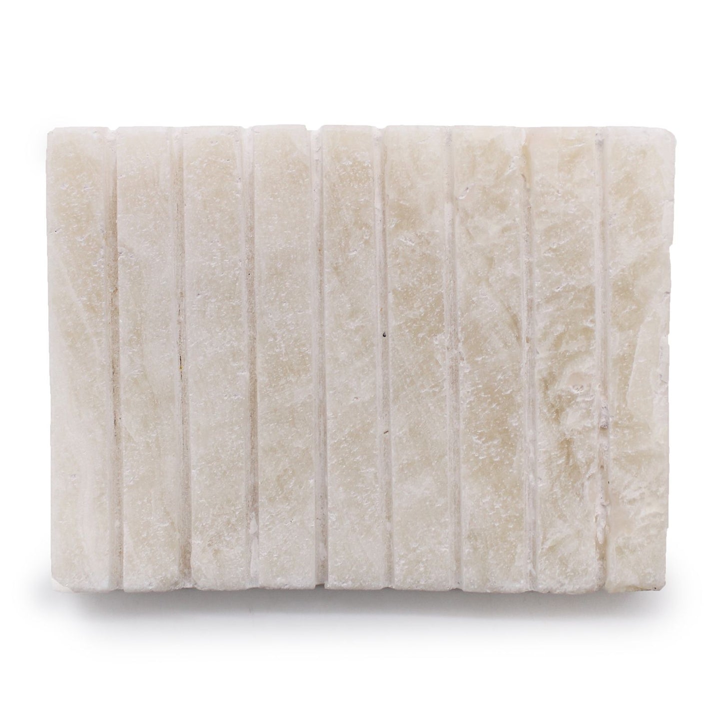 White Onxy Ridged Soap Dish from our luxury stone soap dishes collection