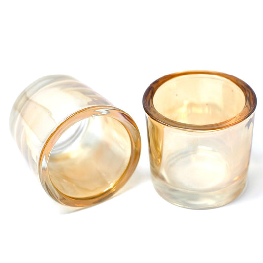 Luxury presentation of the spare glass cup for votive candle holder453 showing the premium artisan packaging and complete set contents