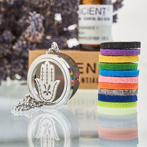 Aromatherapy Diffuser Necklace - Hand of Fatima 30mm from our luxury aromatherapy diffuser necklaces collection
