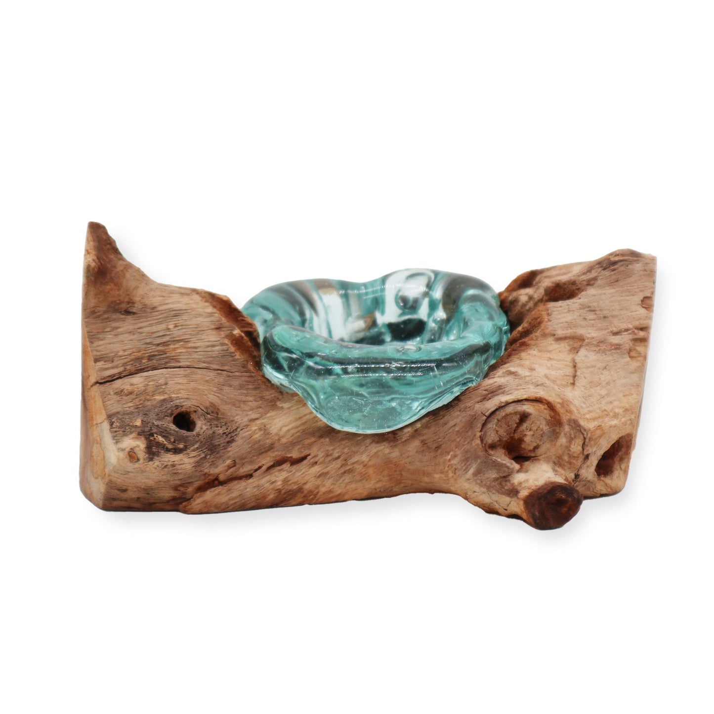 Photo 1 of Molten Glass Candle Single Holder On Wood Luxury Decor featuring authentic premium craftsmanship.