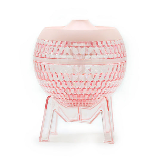 Pink Humidifer Mondo Planet - USB - Colour Change (down light) lifestyle product photo on neutral background