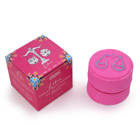 Set of Zodiac Bath Fizzers with Horoscope - Libra lifestyle product photo on neutral background