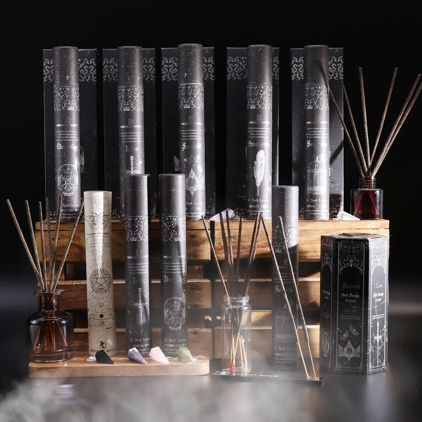 Pyramid Shape Display Incense - Set of 5 Ancient Witch Scents & Spells lifestyle product photo on neutral background