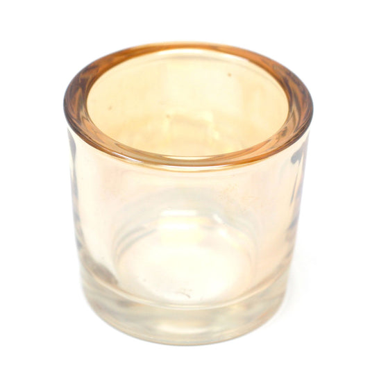 Detailed close up view highlighting the high quality craftsmanship and individual features of the spare glass cup for votive candle holder453