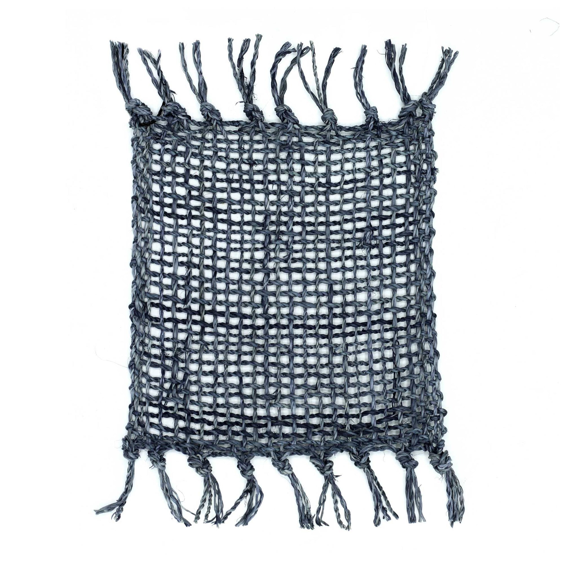 Set of 4 Seagrass Fringe Natural Coasters - Charcoal from our luxury java placemats and coasters collection