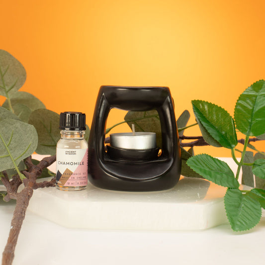 Ceramic Zen Oil Burner - Small Classic  - Matt Black