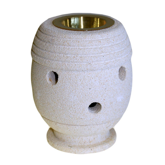 Stone Oil Burner - Classic lifestyle product photo on neutral background