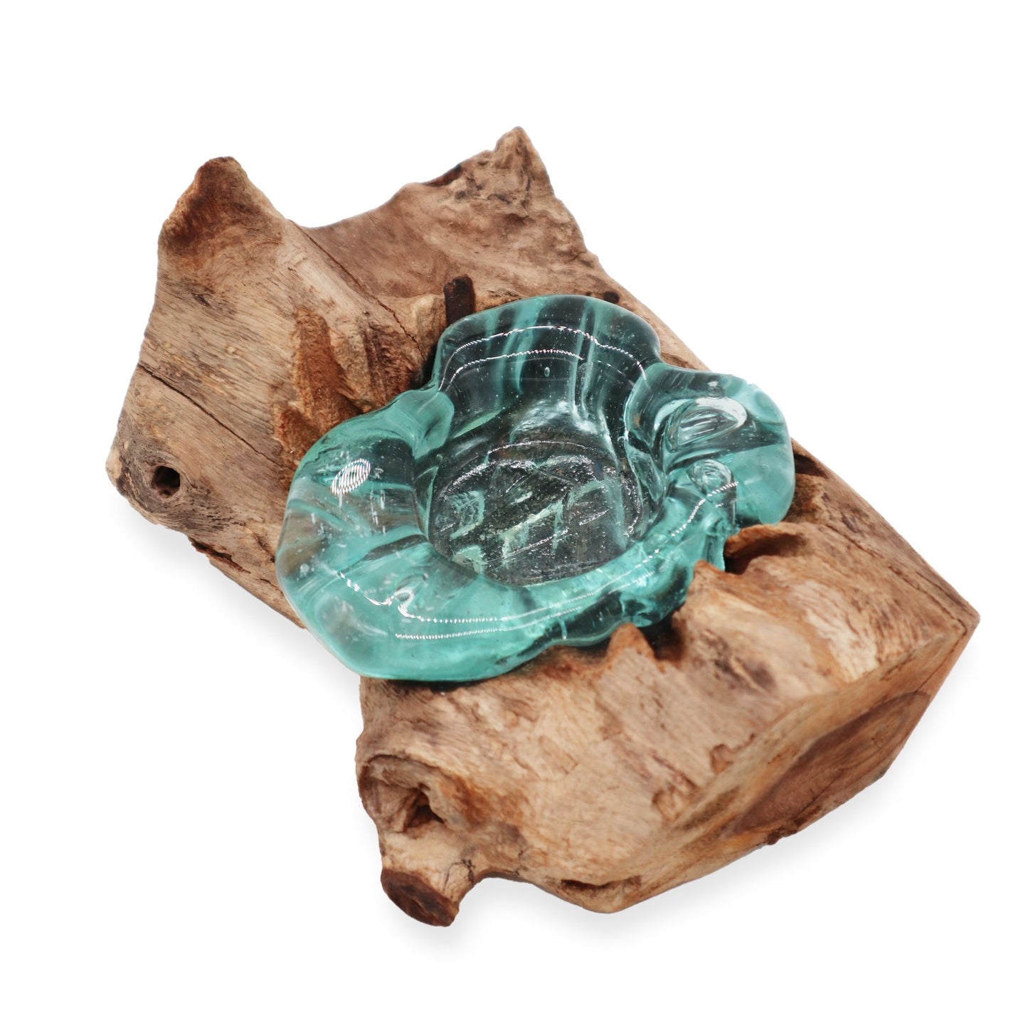 Photo 5 of Molten Glass Candle Single Holder On Wood Luxury Decor featuring authentic premium craftsmanship.