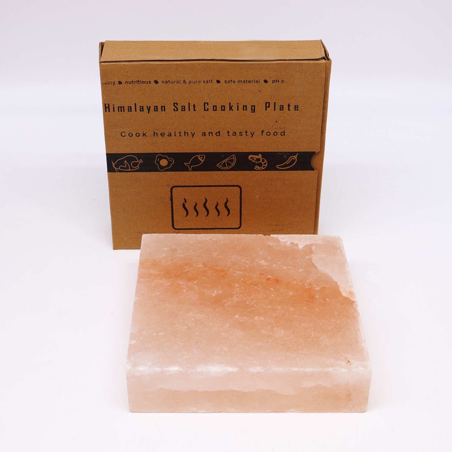Himalayan Salt Cooking Plate - Square - 20x20x5cm from our luxury himalayan salt cooking plates collection