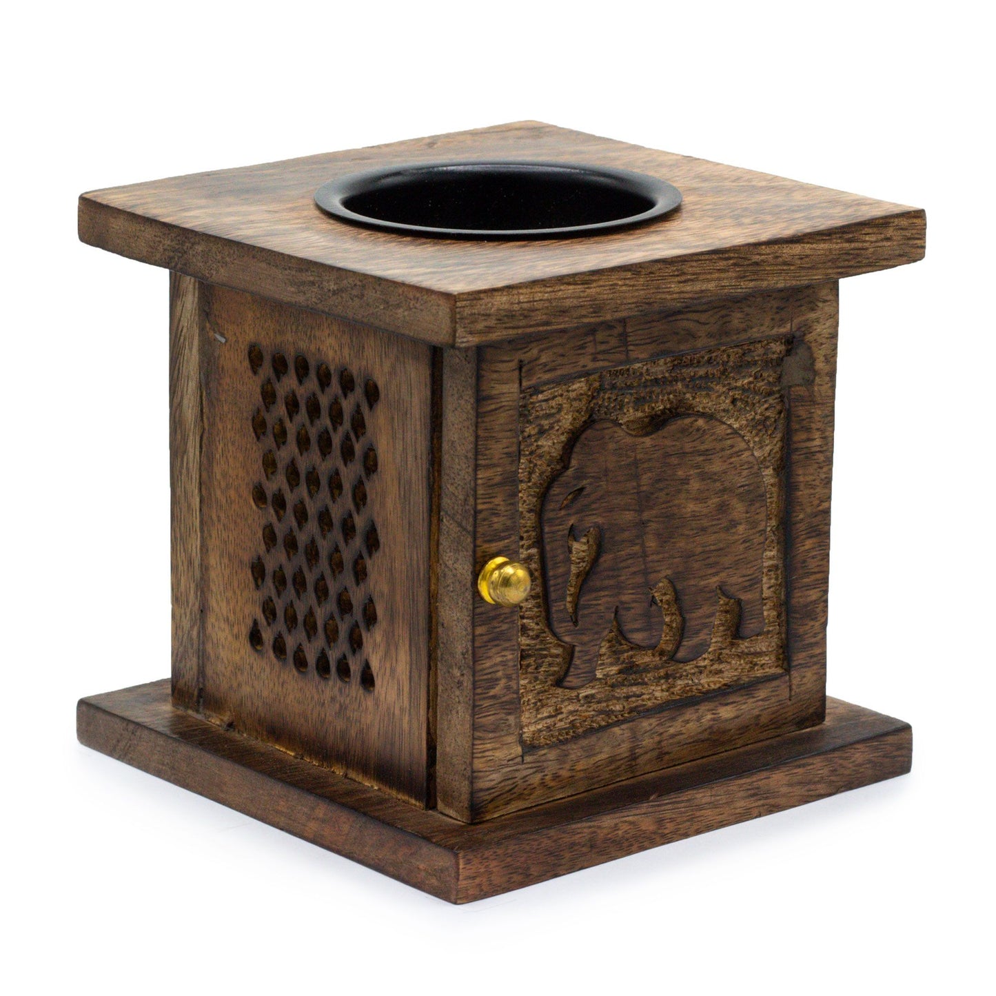 Large Mango Box Burner - Elephant from our luxury mango wood oil burners collection
