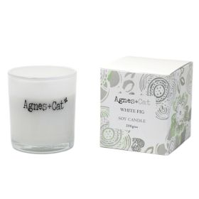 Detailed close up view highlighting the high quality craftsmanship and individual features of the agnes cat votive candle white fig605