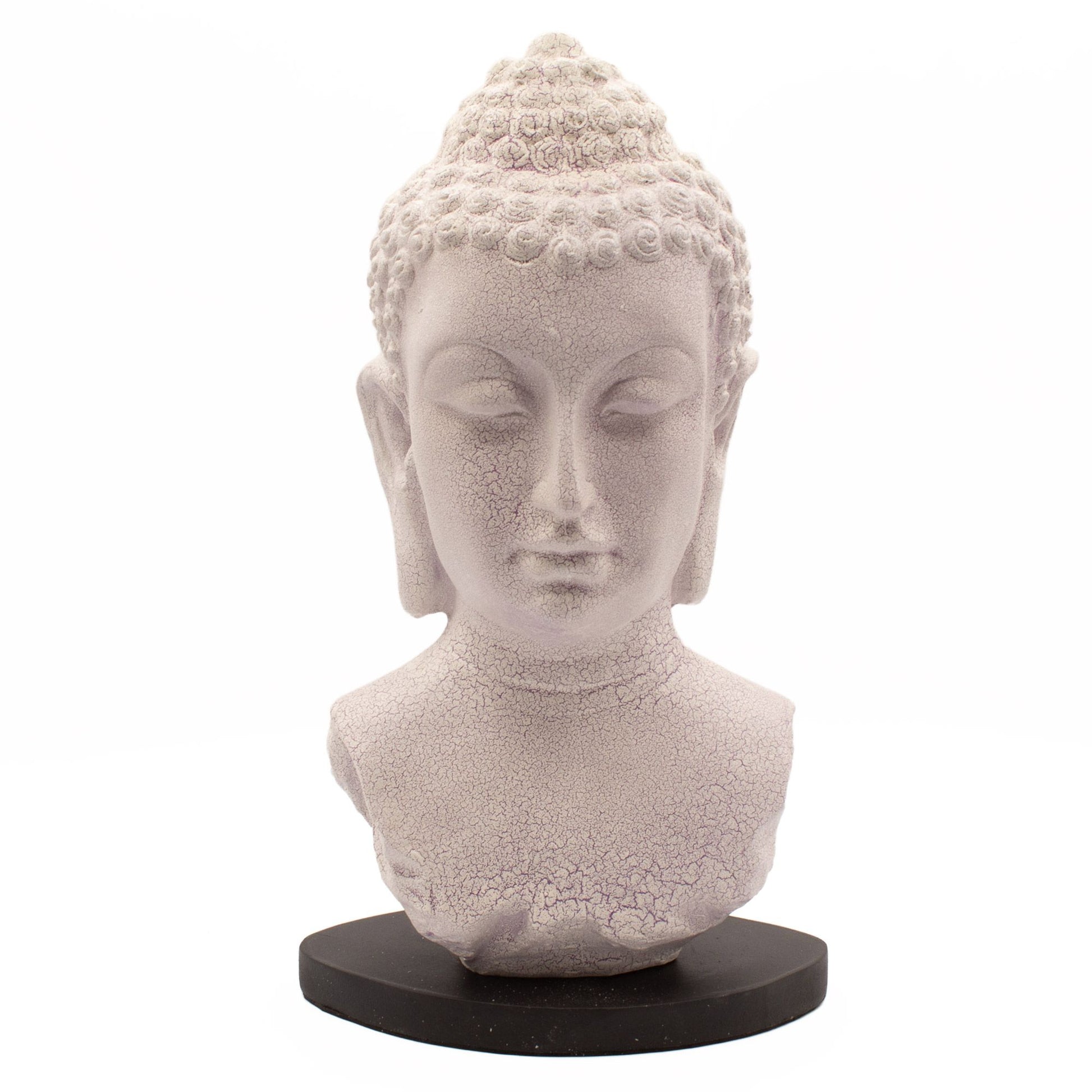 Buddha Bust Lamp Lavender Crackle - Oval Stand lifestyle product photo on neutral background