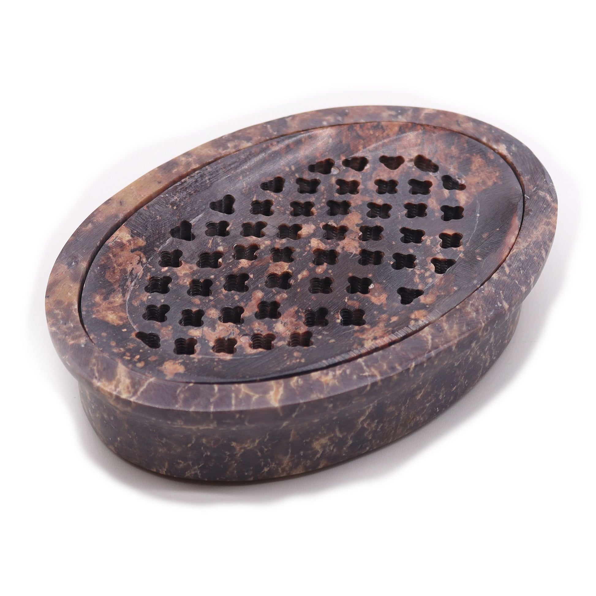 Soapstone Soap Dish & Drainer 11x8cm- Classic Oval from our luxury stone soap dishes collection