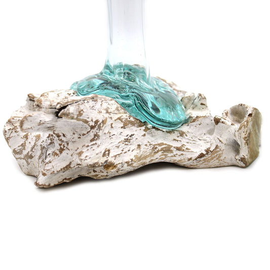Photo 2 of Molten Glass On Whitewash Wood - Vase - Medium On Wood featuring authentic premium craftsmanship.