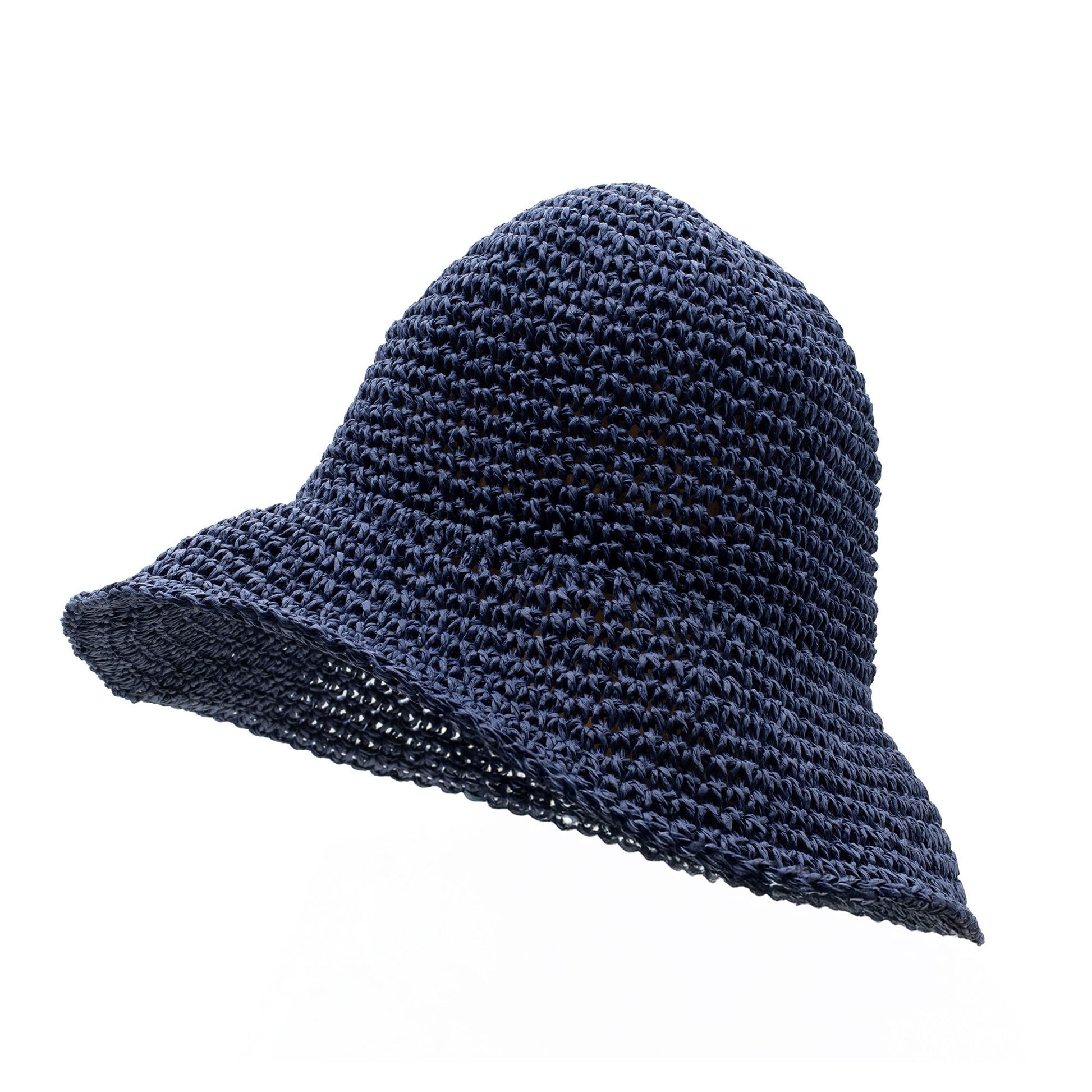 Photo 5 of Nomad Sari Floppy Straw Sun Hat - Navy Blue Sun Beach Hat featuring authentic premium craftsmanship.