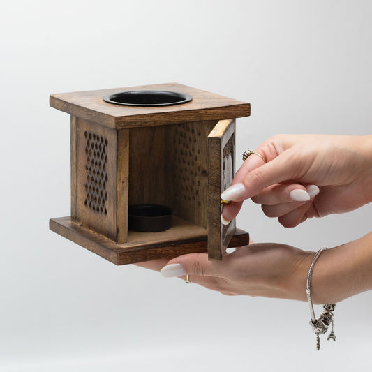 Large Mango Box Burner - Elephant from our luxury mango wood oil burners collection