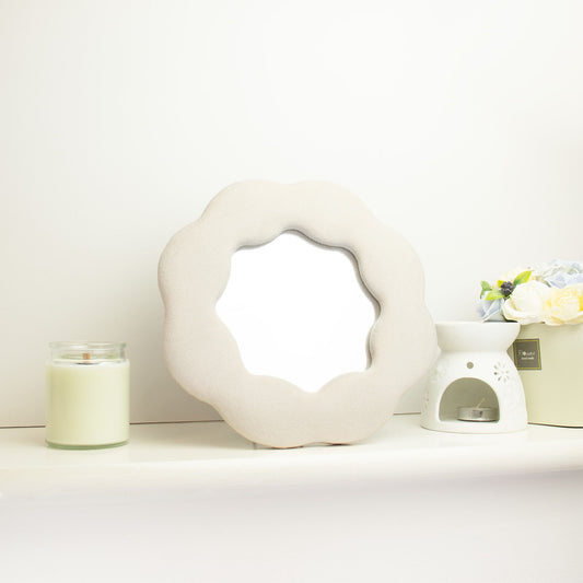 Photo 1 of Soft Squiggly Mirror – Flower – Stone Wall Mirror Premium Ed featuring authentic premium craftsmanship.