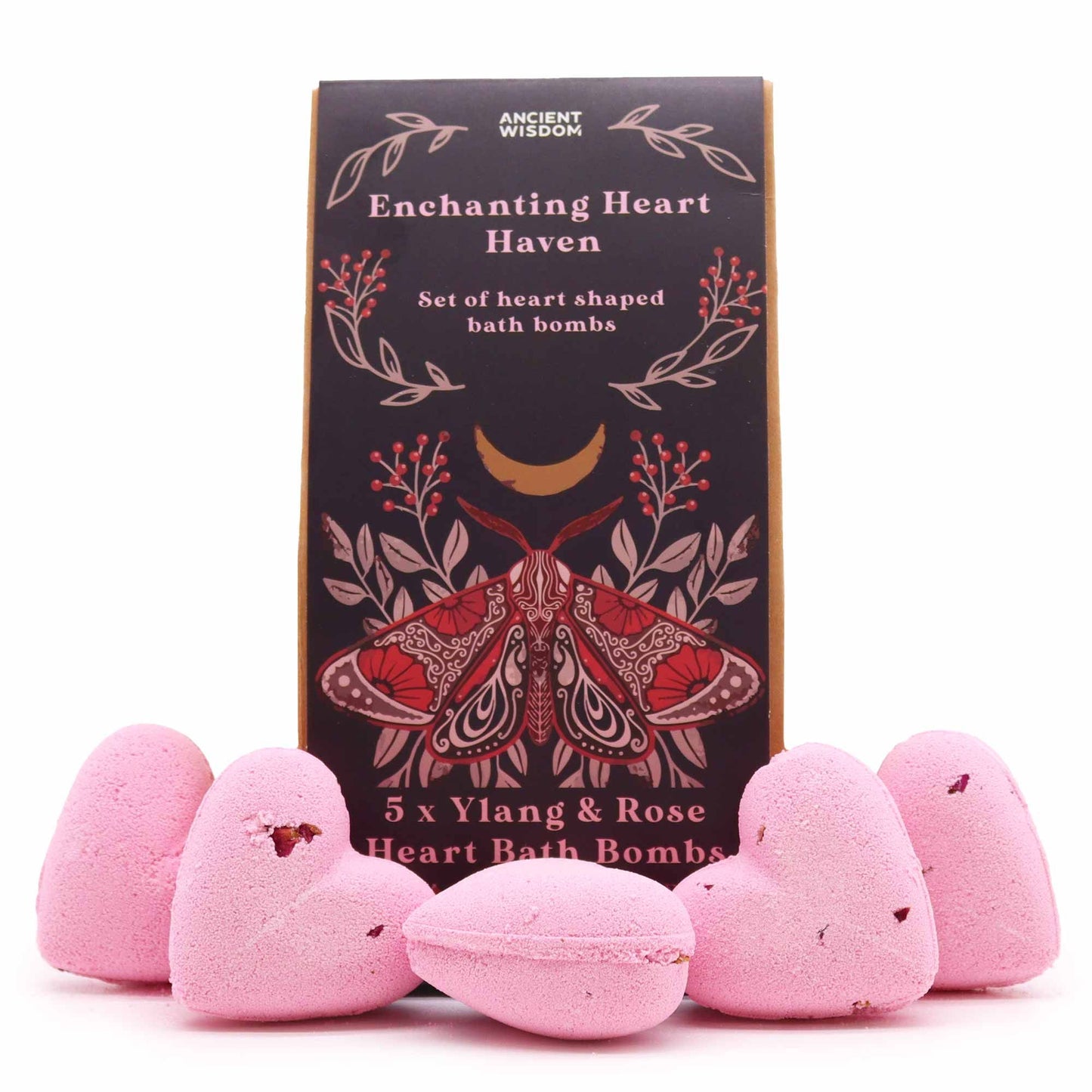 Enchanting Heart Heaven Bath Heart Gift Set lifestyle product photo on neutral background